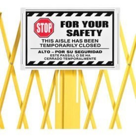 GLOBAL EQUIPMENT Global Industrial„¢ Steel Portable Barricade Gate Replacement Sign, Aluminum, For 652923 652923sign